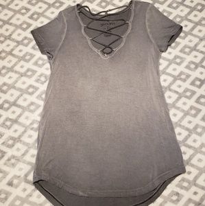 AEO Soft & Sexy Lace up Tee sz XS